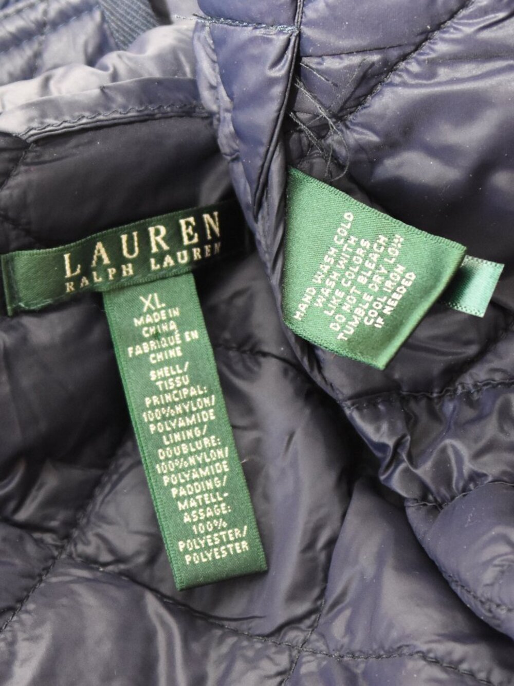 Lauren Ralph Lauren Quilted Utility Vest Navy Blue Snap Pockets Women's XL - Picture 6 of 6